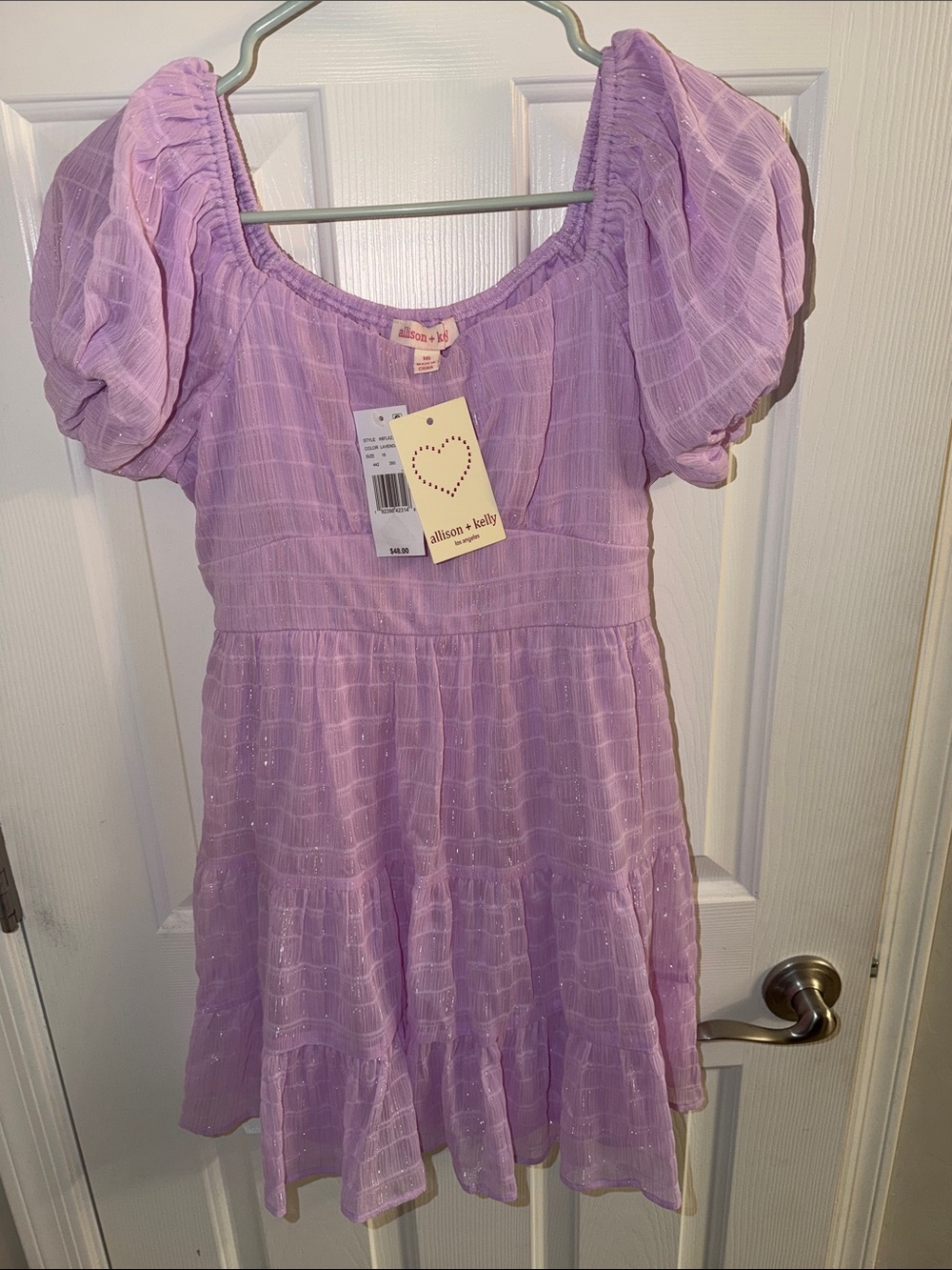 Allison + Kelly Lilac Puff-Sleeve Casual Dress for Girls